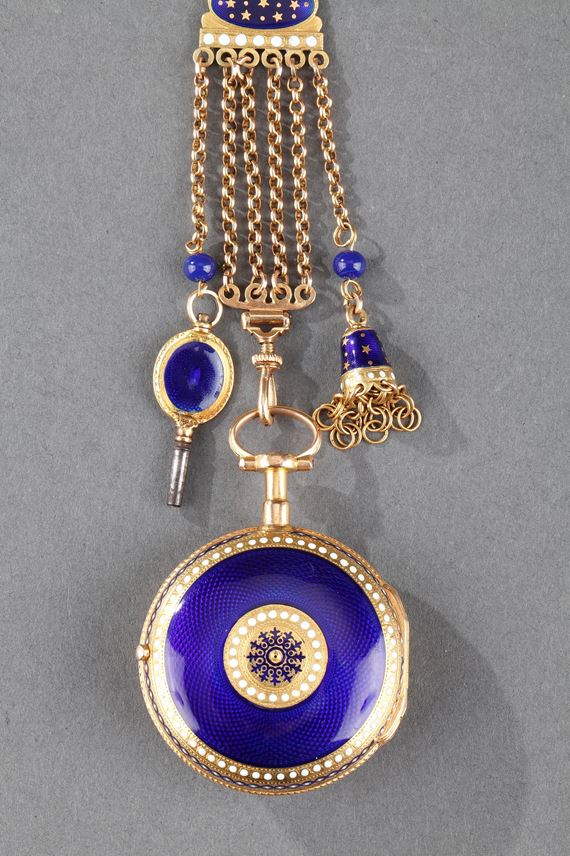 Enameled Gold Chatelaine with Watch by C-T Guenoux | MasterArt